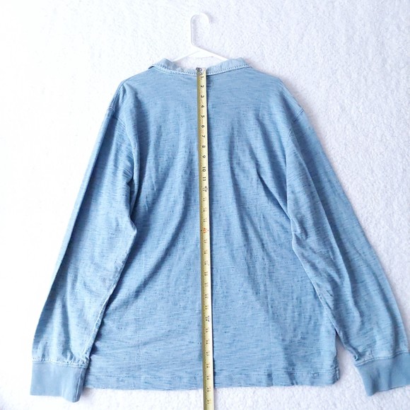 Todd Snyder Shirt Mens Medium Indigo Bleach Wash LS Rugby Shirt Sz XXL NWT - Picture 14 of 15